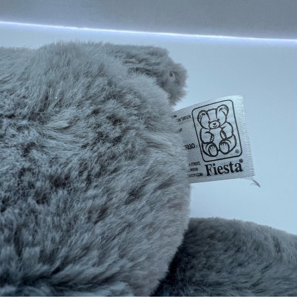 Fiesta Solid Gray Elephant Plush 15” Stuffed Animal Toy lovey - Picture 4 of 6